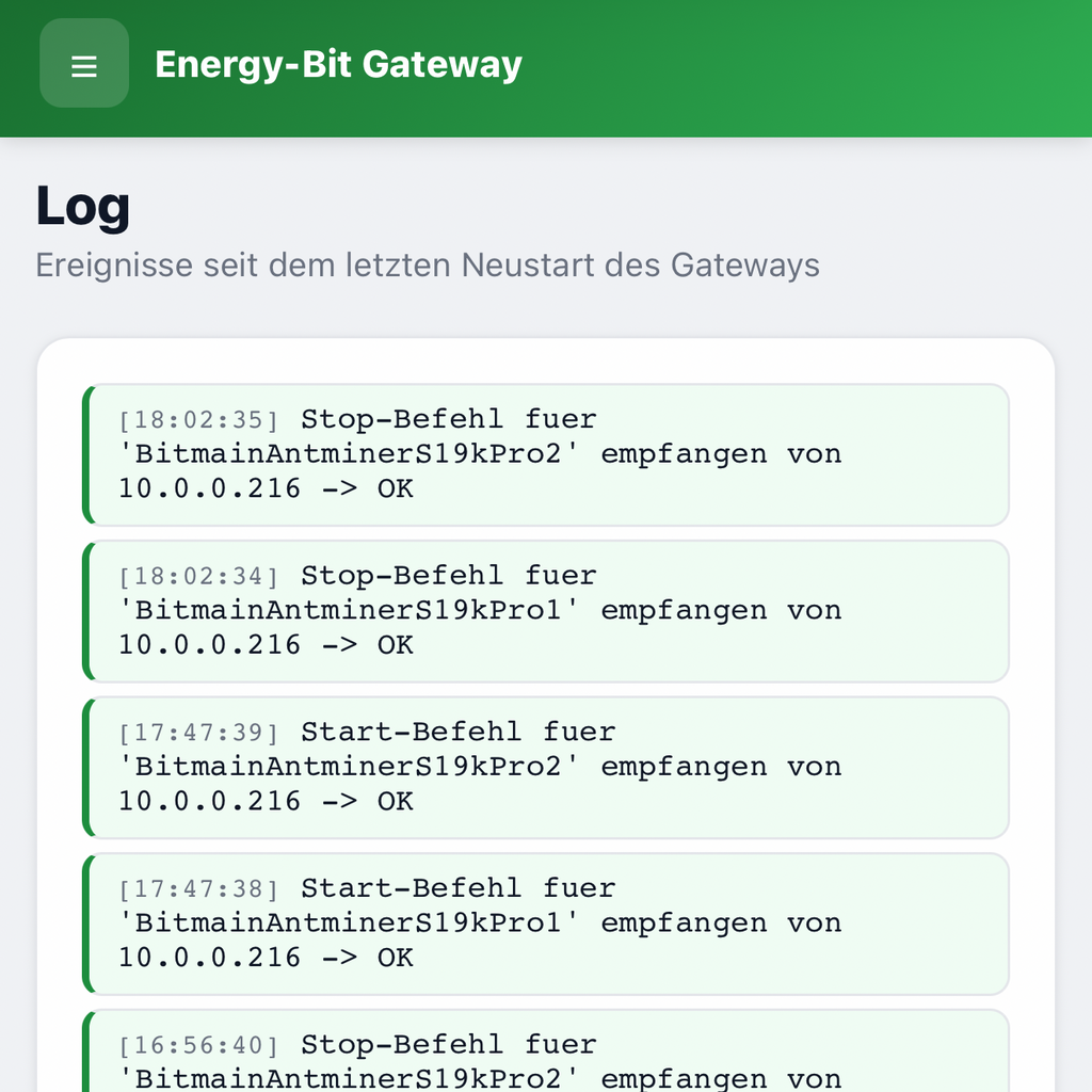Energy-Bit Gateway - Smarte Miner Steuerung
