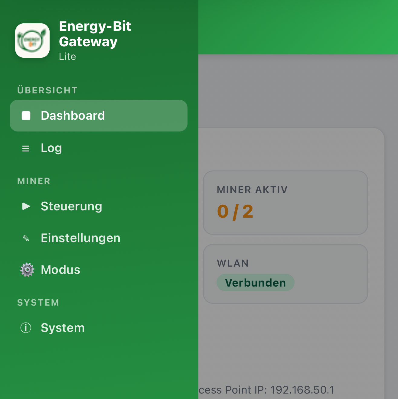 Energy-Bit Gateway - Smarte Miner Steuerung